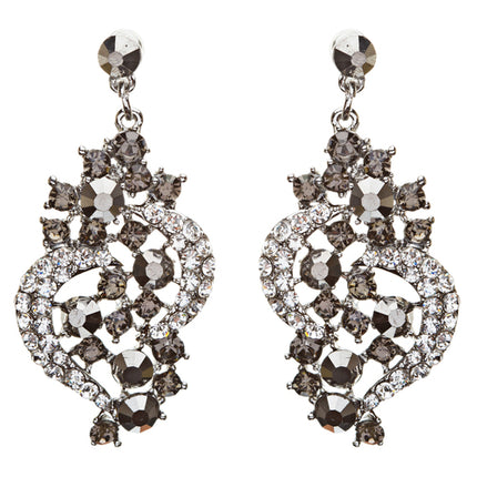 Bridal Wedding Jewelry Crystal Rhinestone Complex Design Necklace Set J539 Black - Accessoriesforever