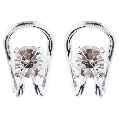 Simple Trendy Crystal Rhinestone Fashion Ear Cuff E1007 Silver