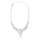 Bridal Wedding Jewelry Set Crystal Rhinestone Pearl Exquisite Design Silver