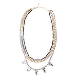 Fascinating Style Crystal Rhinestone Multi Layer Tear Drop Necklace N78 Clear