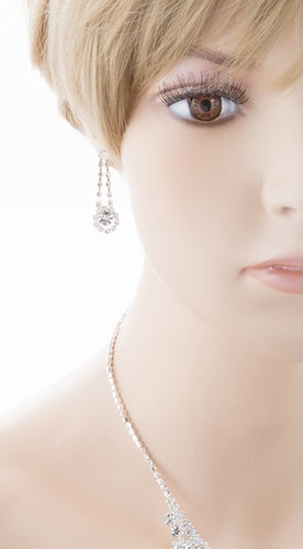 Bridal Wedding Jewelry Crystal Rhinestone Stunning Shine Necklace Set J679 SV