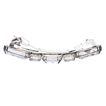 Bridal Wedding Prom Jewelry Crystal Multi Shapes Cut Dazzle Hair Barrette Clip Silver - Accessoriesforever