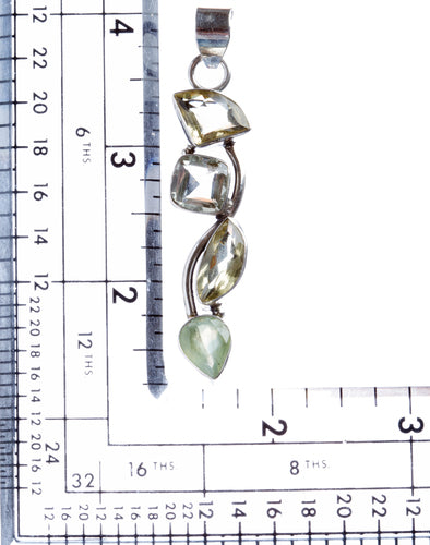 925 Sterling Silver Natural Gemstones Citrine Pendant FJSVP2055