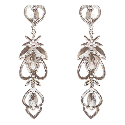 Bridal Wedding Jewelry Crystal Rhinestone Delicate Intricate Earrings E715 SLV - Accessoriesforever