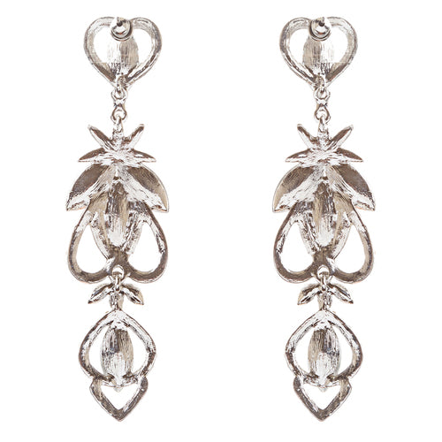 Bridal Wedding Jewelry Crystal Rhinestone Delicate Intricate Earrings E715 SLV - Accessoriesforever