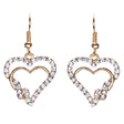 Valentines Jewelry Beautiful Crystal Rhinestone Hearts Earrings E907 Gold