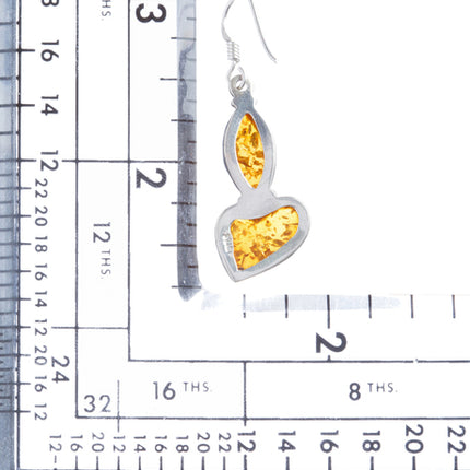 925 Sterling Silver Natural Gemstones Amber Dangle Earrings FJSVE2148 - Accessoriesforever