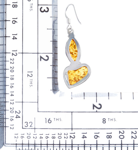 925 Sterling Silver Natural Gemstones Amber Dangle Earrings FJSVE2148
