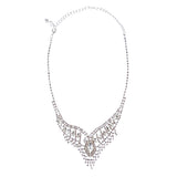 Bridal Wedding Jewelry Crystal Rhinestone Stunning Necklace Set J720 Silver