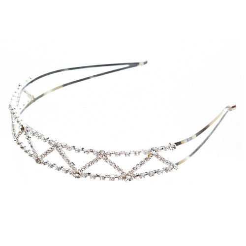 Bridal Wedding Jewelry Crystal Rhinestone Delicate Zigzag Pattern Headband H159