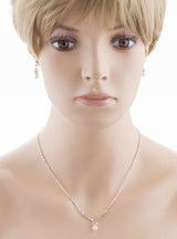 Bridal Wedding Jewelry Set Dainty Pearl Rhinestone