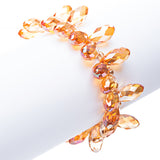 Gorgeous Fashion Stylish Bridal Wedding Cluster Bead Link Bracelet Gold Orange