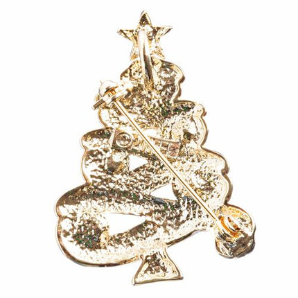 Christmas Jewelry Rhinestone Beautiful Christmas Tree Charm Pin BH133 White - Accessoriesforever