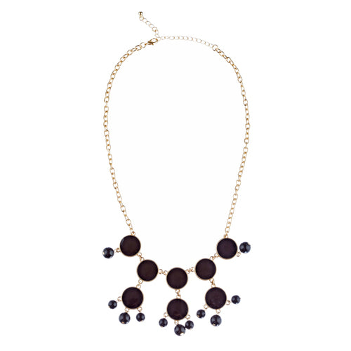 Brilliant Chic Trendy Fashion Statement Necklace Jewelry Set JN291 Gold Black