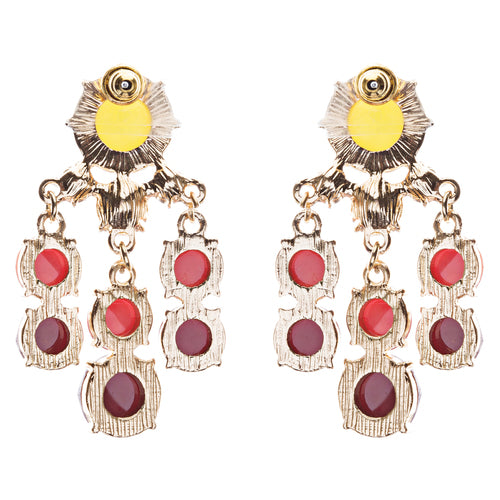 Contemporary Fashion Crystal Rhinestone Daring Design Dangle Earrings E852Yellow