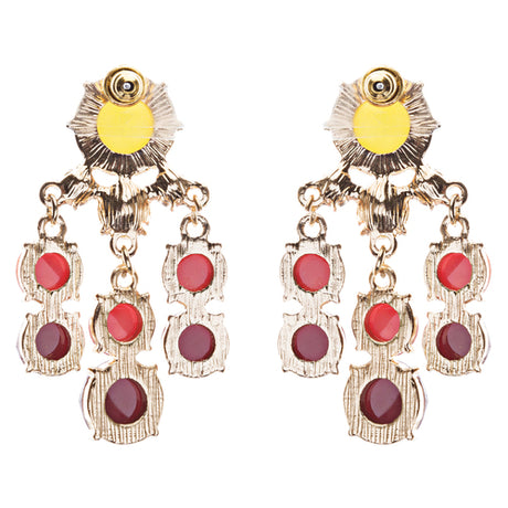Contemporary Fashion Crystal Rhinestone Daring Design Dangle Earrings E852Yellow