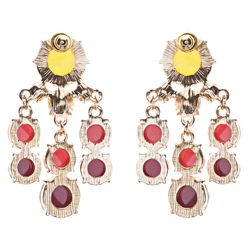 Contemporary Fashion Crystal Rhinestone Daring Design Dangle Earrings E852Yellow