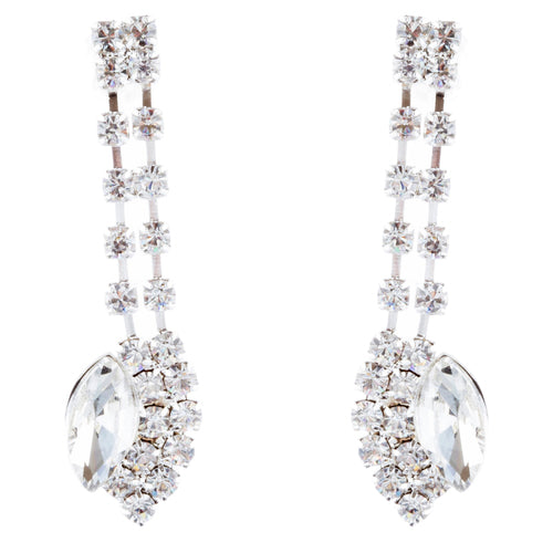 Bridal Wedding Jewelry Prom Crystal Rhinestone Classy Chic Necklace Set J669 SV - Accessoriesforever