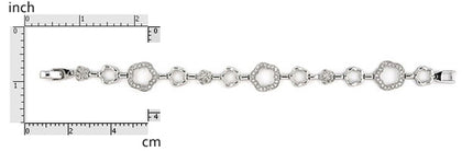 Plain CZ Flower 7" Bracelet 925 Sterling Silver