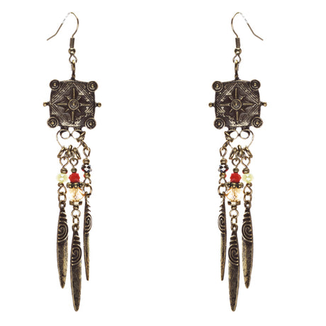 Tribal Fashion Exotic Long Drop Glass Beads Dangle Earrings E823 Multi