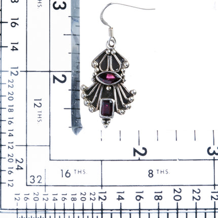 925 Sterling Silver Gemstones Natural Red Garnet Dangle Earrings FJSE2181 - Accessoriesforever