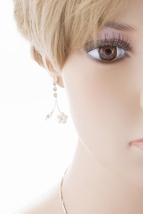 Bridal Wedding Jewelry Set Floral Vine Pearl Rhinestone - Accessoriesforever