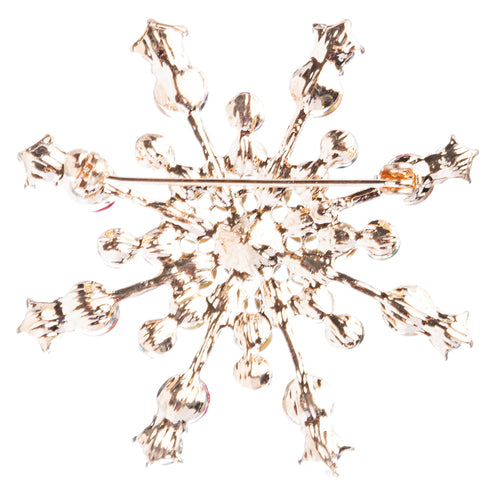 Christmas Jewelry Crystal Rhinestone Colorful Snowflake Charm Brooch Pin BH95