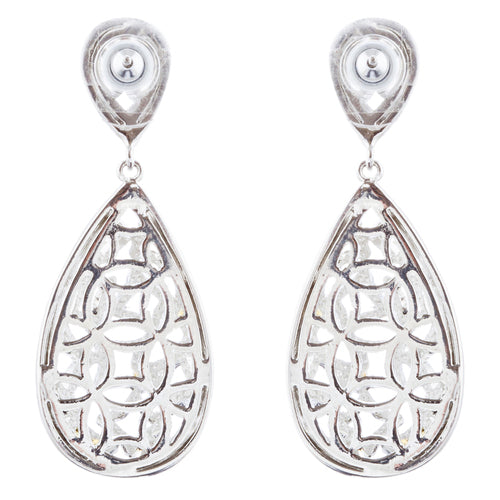 Sophisticated Classic Gorgeous Two-Tone Crystal Rhinestone Earrings E997 GDSV