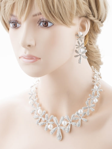 Bridal Wedding Jewelry Crystal Rhinestone Accurately Crafted Necklace J548 SV