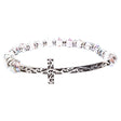 Lovely Crystal Rhinestone Cross Design Fashion Statement Bracelet B472 Purple