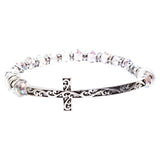 Lovely Crystal Rhinestone Cross Design Fashion Statement Bracelet B472 Purple