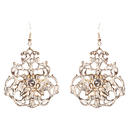 Beautiful Crystal Rhinestone Sophisticated Design Dangle Fashion Earrings Gold - Accessoriesforever