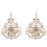 Beautiful Crystal Rhinestone Sophisticated Design Dangle Fashion Earrings Gold