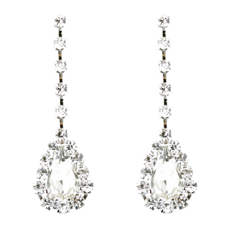 Bridal Wedding Jewelry Set  Necklace Earring Crystal Rhinestone V Drop J738 SV