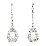 Bridal Wedding Jewelry Set  Necklace Earring Crystal Rhinestone V Drop J738 SV