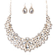 Bridal Wedding Jewelry Crystal Rhinestone Stately Design Necklace Set J588 Gold