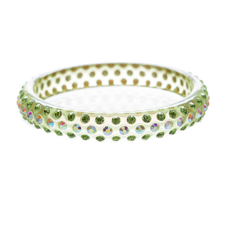 Beautiful Dazzle Crystal Rhinestone Stylish Translucent Bangle Bracelet Green