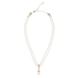 Bridal Wedding Jewelry Set Pearl Rhinestone LN Creme