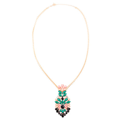 Beautiful Unique Colorful Pendant Statement Jewelry Fashion Necklace Gold Multi - Accessoriesforever