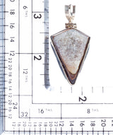 925 Sterling Silver Natural Gemstones Agate Druzy Pendant FJSVP2088