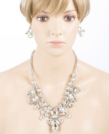 Bridal Wedding Jewelry Crystal Rhinestone Exquisite Multi Strand Necklace JS514S - Accessoriesforever