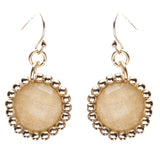 Cross Jewelry Traditional Design Beaded Necklace & Earrings Set JN245 Beige