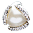 Bridal Wedding Jewelry Hair Spiral Pin Crystal Rhinestone Pearl Bud Silver