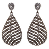 Modern Fashion Crystal Rhinestone Stunning Leaf Design Dangle Earrings E729 BLK