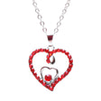 Valentines Jewelry Crystal Rhinestone Gorgeous Hearts Necklace N91 SV Red