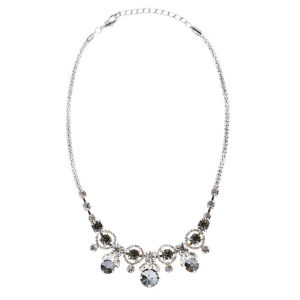 Glamorous Jewelry Set Crystal Rhinestone Elegant Setting Necklace J526 Gray - Accessoriesforever