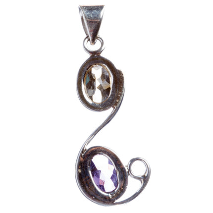 925 Sterling Silver Natural Gemstones Amethyst Pendant FJSVP2069 - Accessoriesforever