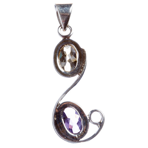 925 Sterling Silver Natural Gemstones Amethyst Pendant FJSVP2069
