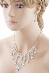Bridal Jewelry Set Chunky Teardrop Crystal Rhinestone L