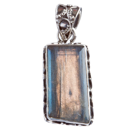 925 Sterling Silver Natural Gemstones Labradorite Pendant FJSVP2086